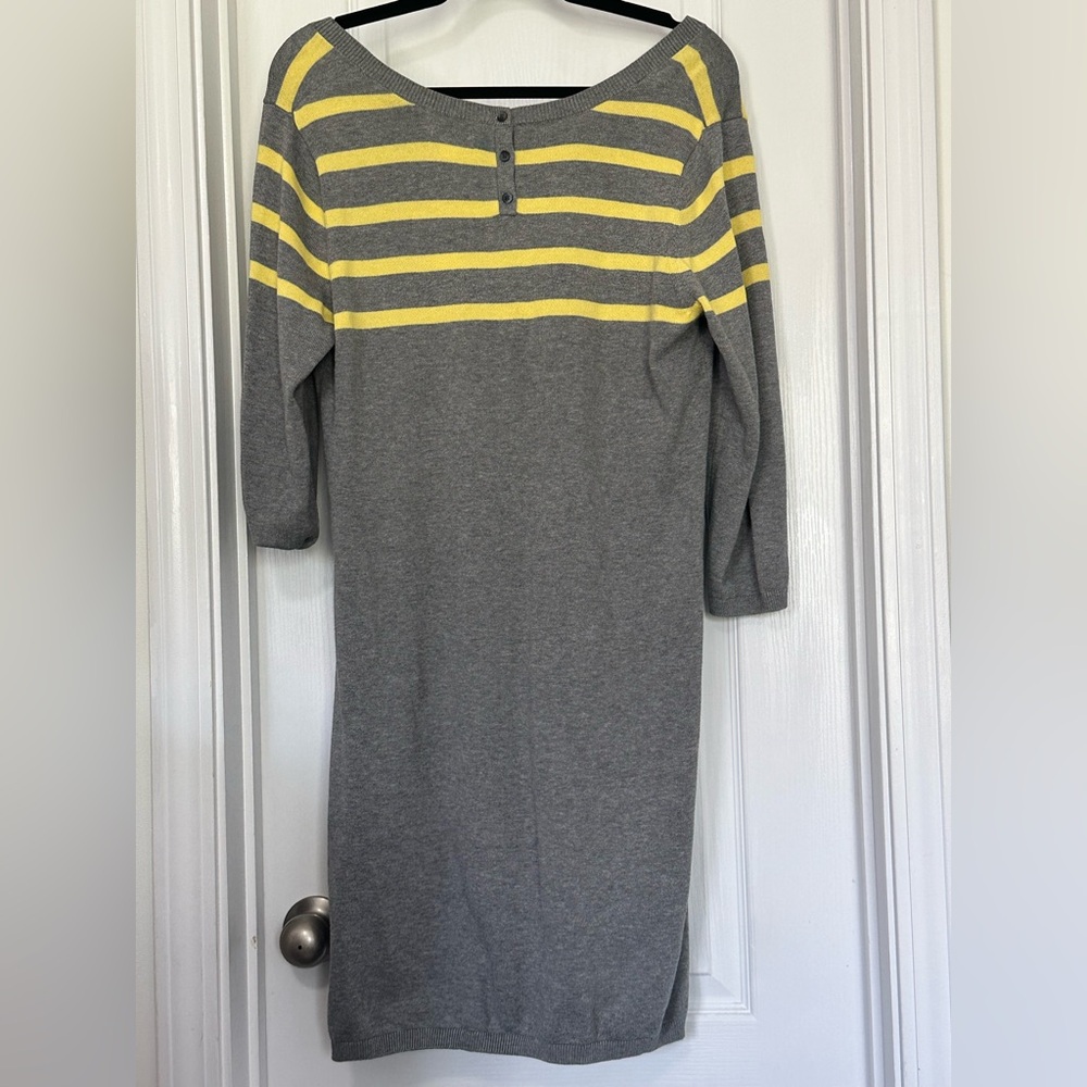 Gray and Yellow Striped Dress